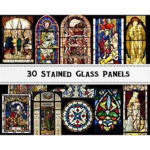 Images de vitraux de la Renaissance médiévale / Téléchargement numérique / Utilisation commerciale / vintage Clipart