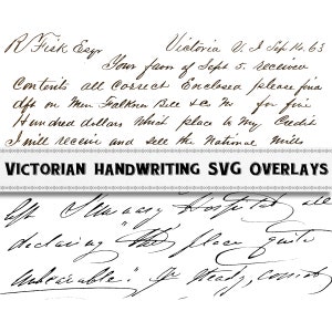 Imágenes SVG de escritura a mano victoriana / Descarga digital / Uso comercial / Clipart de escritura SVG