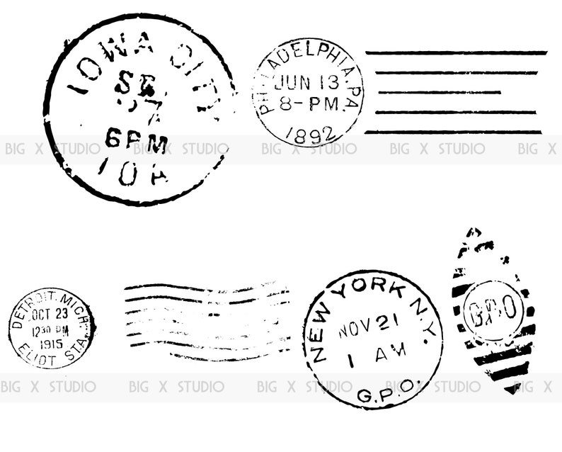 Vintage Distressed Postmark SVG Images / Digital Download / - Etsy