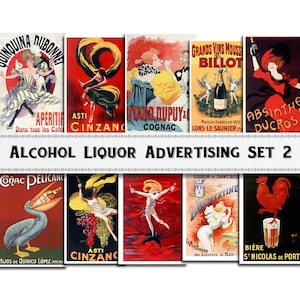 Vintage Alcohol Schnaps Werbebilder Set 2 / Digital Download / Kommerzielle Nutzung / Clipart