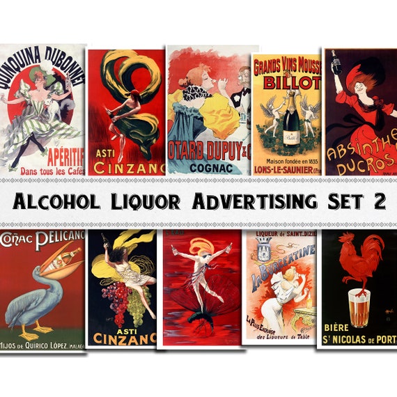 Buy Vintage Alcohol Liquor Advertising Images Set 2 / Digital.