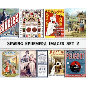 Sewing Ephemera Images Set 2 / Digital Download / Commercial Use / Clipart
