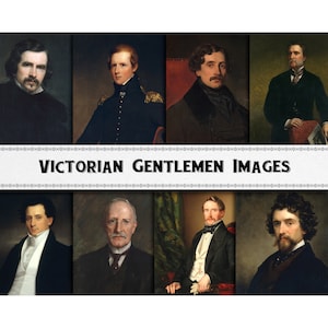 Paintings of Victorian Gentlemen / Digital Download / High Resolution / Commercial Use / Clipart
