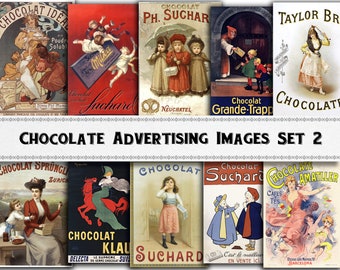 Chocolate and Cocoa Advertising Set 2 / Victorian Ephemera / Commercial Use / Digital Download