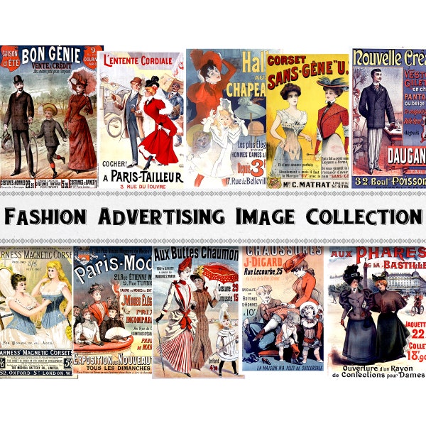 Fashion Advertising Poster Images / Digital Download / Commercial Use / Clipart DIY