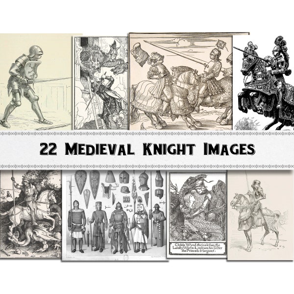 Medieval Knight Images / Digital Download / Commercial Use / Clipart