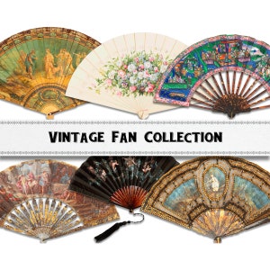 Ornate Victorian Fan Images / Digital Download / Commercial Use / Vintage Clipart PNG