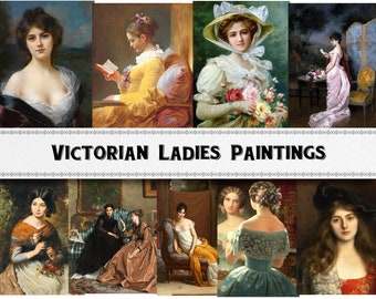 Paintings of Victorian Ladies / Digital Download / High Resolution / Commercial Use / Clipart