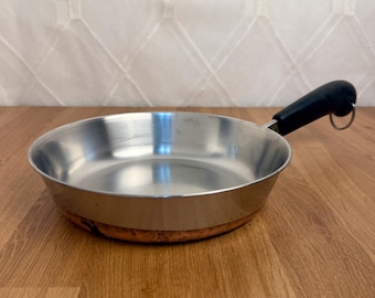 Vintage Revere Ware Copper Bottom 8 Inch Fry Pan Clinton IL USA Paul Revere Skillet