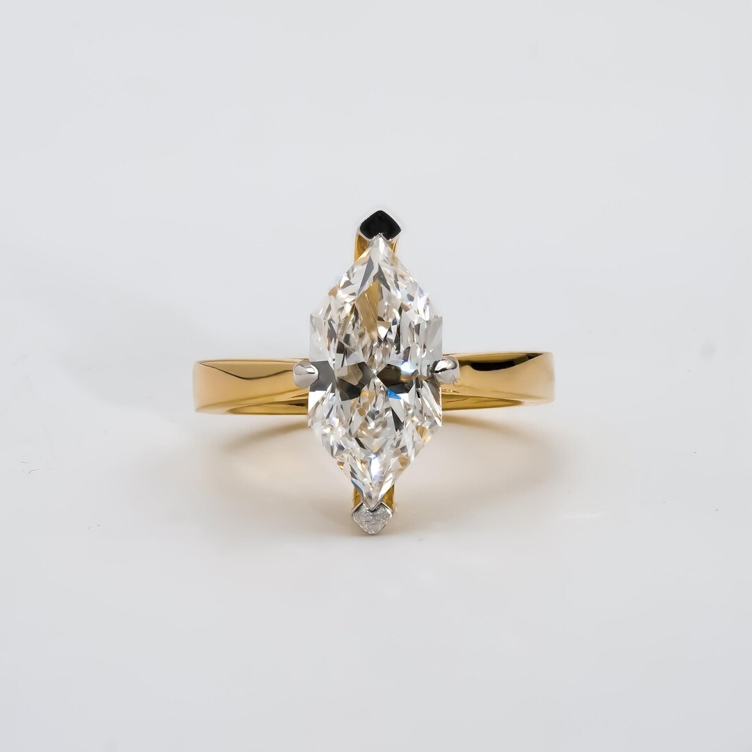 8.00 CT Dutch Marquise Cut Solitaire Lab Grown Diamond Engagement Ring ...