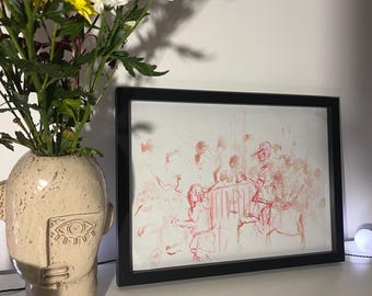 Dibujo a la acuarela y al pastel al óleo