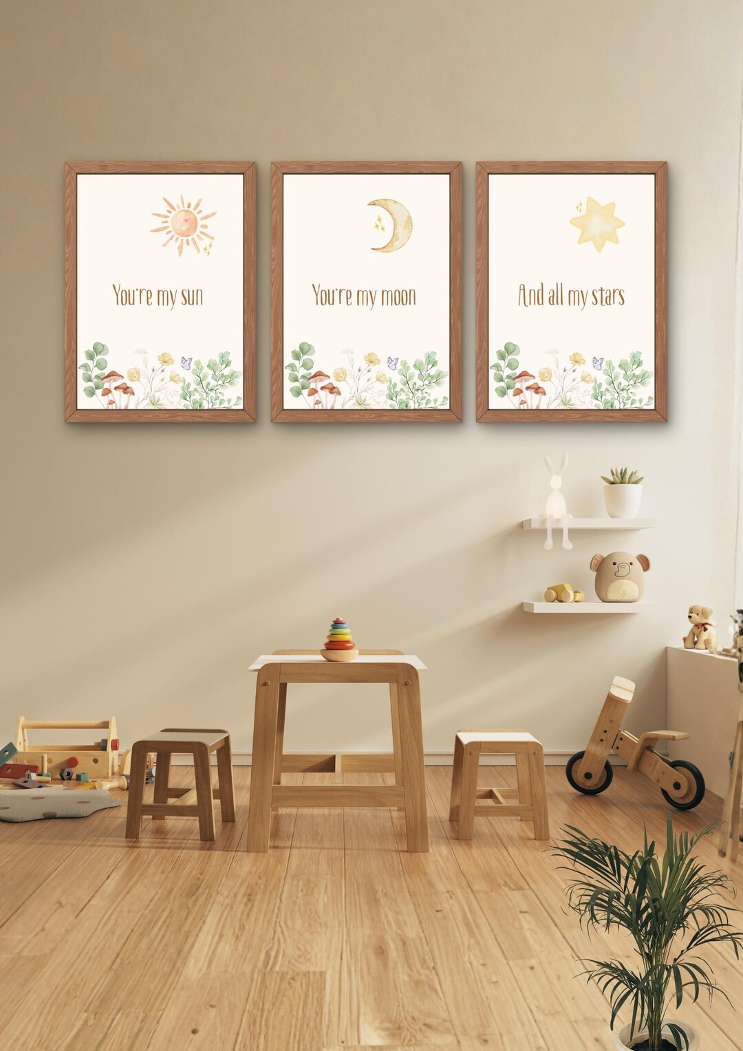 Sun Moon Stars Nursery Prints Set of 3, You’re My Sun My Moon and All ...