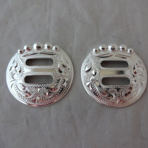 Paire De Conchos (plaques) Kansas Style Western Par Hansen Western Gear