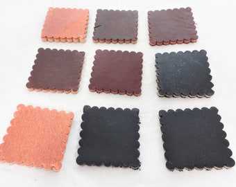 Lot of 9 Square Leather Rosettes Western Horse Tack Hardware Colors Sizes Headstalls Conchos Saddles Belts