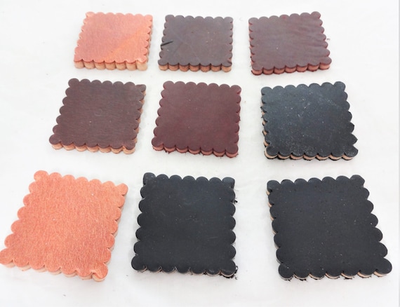 Lot of 10 Square Natural Skirting Leather Rosettes Conchos Horse Tack Sizes New