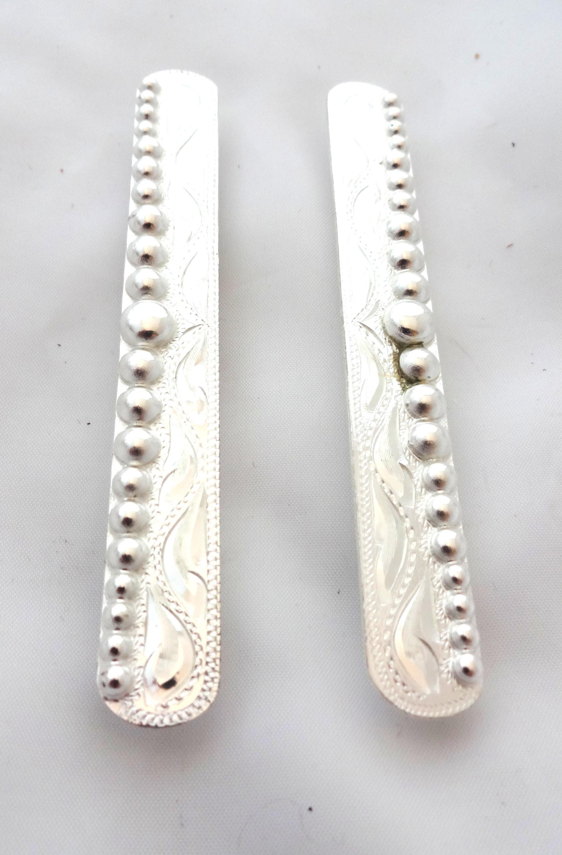 Reno Berry Edge Bars Hansen Western Gear Engraved Silver Plate