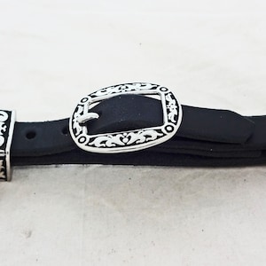 Curb Strap Black Latigo Leather Western Horse Bridle Jeremiah Watt Buckle Keepers West Coast Tack 5/8&quot;