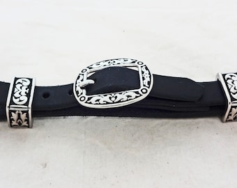Curb Strap Black Latigo Leather Western Horse Bridle Jeremiah Watt Buckle Keepers West Coast Tack 5/8"