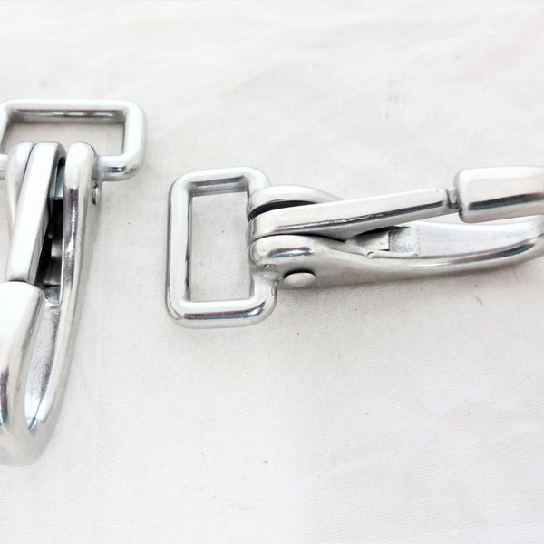 Pair Stainless Steel Snaps Square End Flat Back Rein Halter New Hardware Horse Tack Leads