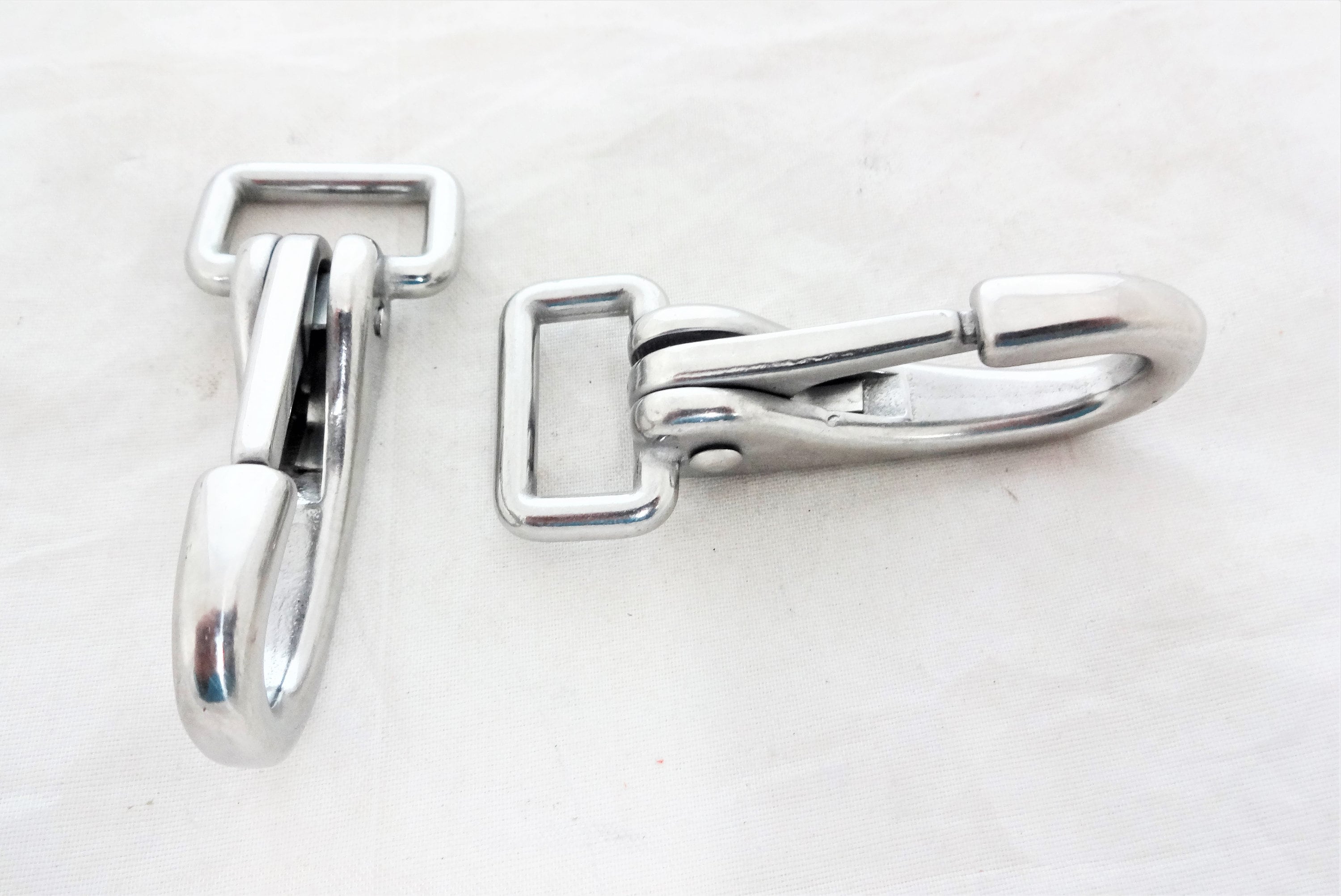 Pair Stainless Steel Snaps Square End Flat Back Rein Halter New