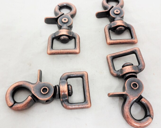 Set of 4 Antiqued Copper Trigger Snaps Flat Square End Scissor Etsy