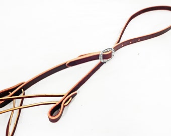 Hand Braided Rawhide Horse Bosal – 5/8” To 3/4” Thickness, Full Size, Black & White Plaited Design