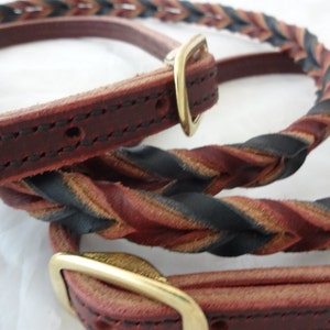 Heavy Latigo & Hermann Oak Schwarz Harness Leder Blood Twist Geflochtener Zügel West Coast Tack Rope Laufzügel Messing Snaps Pferd USA