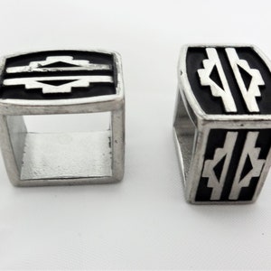 New Jeremiah Watt Buckle Loop Keeper Pair Southwest Geometric Stainless Steel Western Horse Hardware Headstall