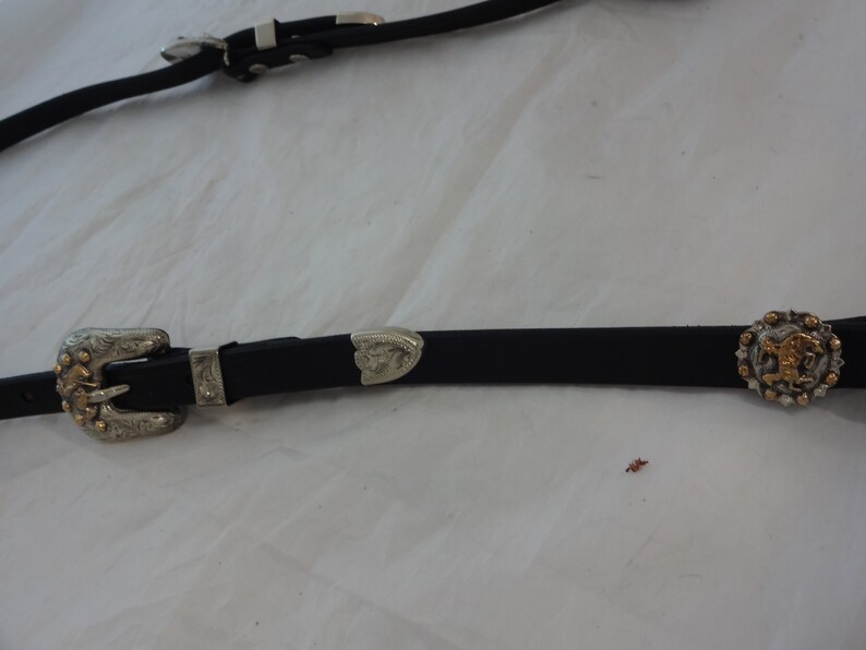 Saddle Bronc Berry Buckles Conchos West Coast Tack Black 58 Hermann Oak Harness Leather Slip One Ear Headstall Hansen Western Gear Horse