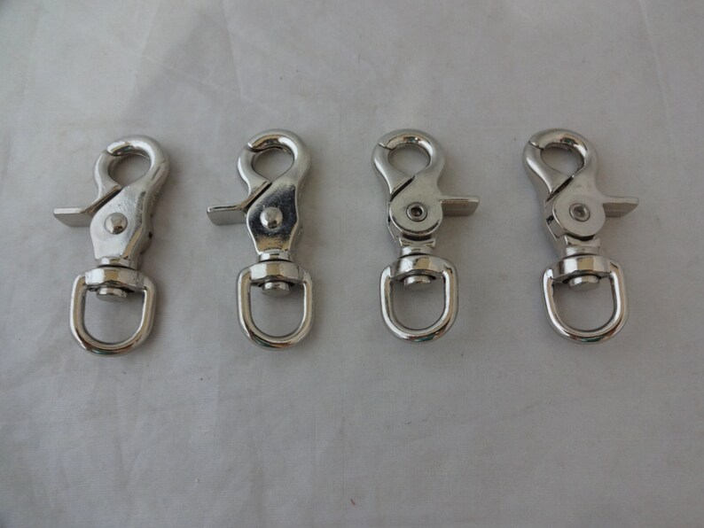 Lot of 4 Flat Trigger Scissor Snaps Round End Rein Nickel Etsy