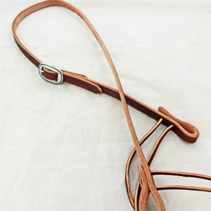 Bosal Hanger Hackamore Rich Brown Harness Leather Water Ties Jeremiah Watt Smooth Grooved Buckle Horse Tack Headstall