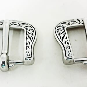 Neues Paar Jeremiah Watt Heel Bar Traditionelle Schnallen Schwarz Floral Edelstahl Western Horse Tack Hardwares Sporen Riemen Kopfstücke