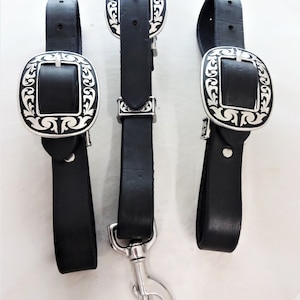 Black Hermann Oak Harness Leather Heavy Duty Replacement Breast Collar Set Uptugs Center Strap Jeremiah Watt Buckles Western Horse Tack