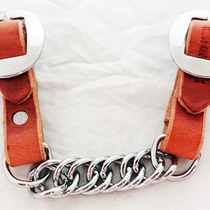 Westküste Tack Harness Leder Bordstein Kette Armband westlichen Zaum Edelstahl Steek Pferdewagen Schnallen Brustriemen