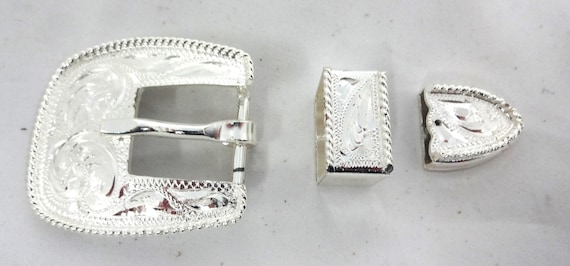 Hansen Western Gear Square Rope Edge Bixby Engraved Silver - Etsy