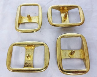 Set of 4 Solid Brass Heavy Duty Conway Buckles Horse Tack Belts Reins Tie Downs Hardware