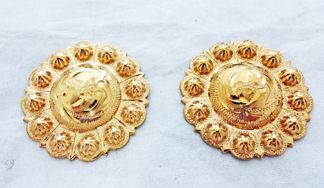 New Pair Engraved Brass Yuma Berry Hansen Western Gear Screw Etsy