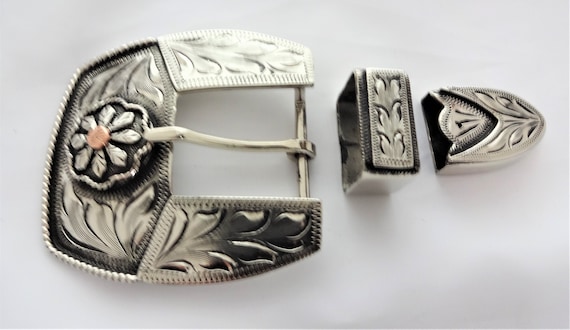 Belt buckle with keeper 30 mm - Antique Silver