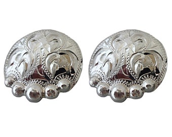Jeu De 6 Vis Pour Selle De Cheval - Conchos Argentées Anciennes Hansen, Neuves Et Authentiques