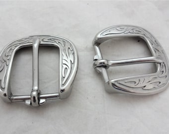 New Pair Jeremiah Watt Heel Bar Traditional Buckles Engraved Stainless Steel Western Horse Tack Hardware Spur Straps Headstalls