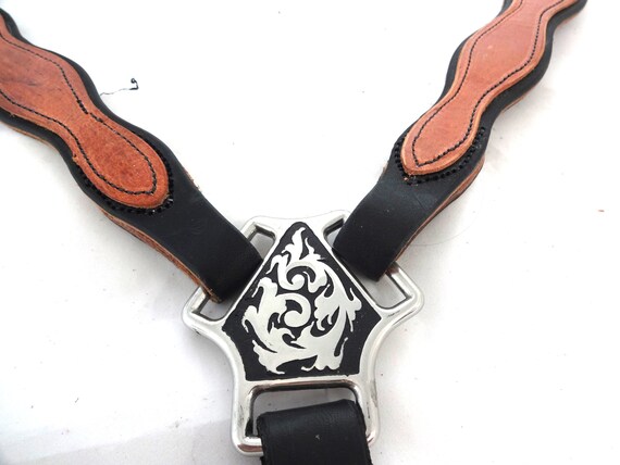 Collier De Poitrine Western En Cuir Argenté - Pour Cheval, Occasion (belles Finitions)