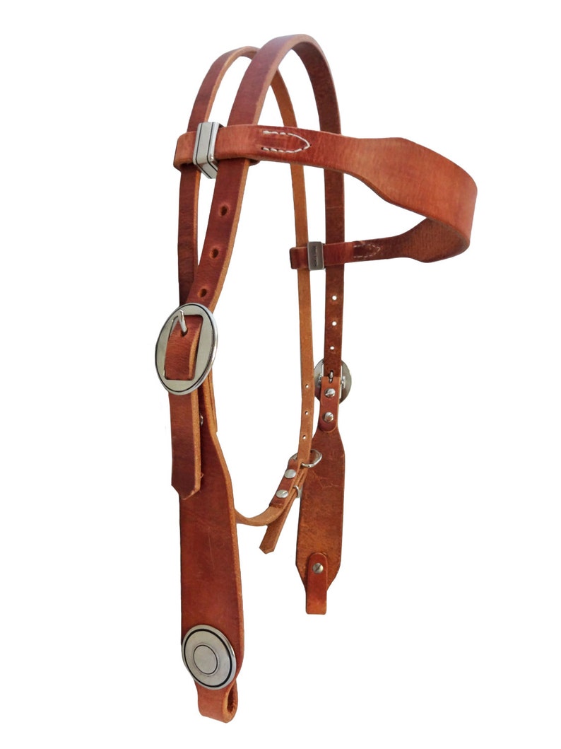 West Coast Tack Leather Headstall Hermann Oak Harness Western Browband Horse Jeremiah Watt Smooth Grooved Hardware