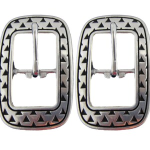 New Pair Jeremiah Watt Rasp Center Bar Buckles Stainless Steel Western Horse Tack Hardware