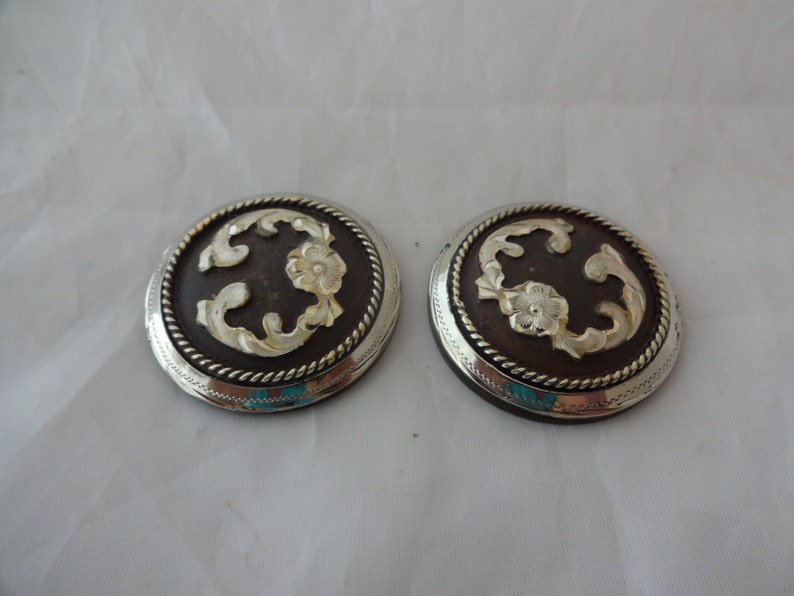 Concho Boucle Argentée Hansen Plaque De Dos Boucle Western