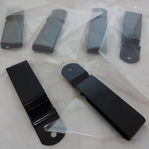 Lote de 6 negro metal correa funda cartera Clips caso de teléfono NP hardware cuero craft nuevo
