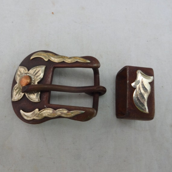 WESTERN HORSE SADDLE HEADSTALL ANTIQUE ENGRAVED BELT BUCKLE SET FITS 3//4/" BELT
