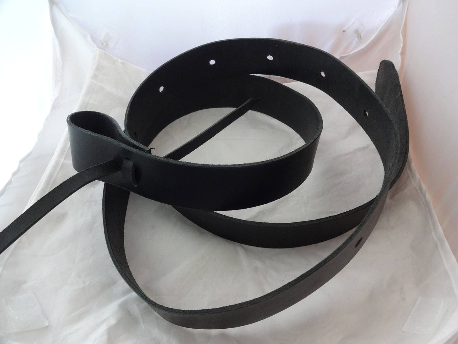 Black Latigo Leather Cinch Strap Holes 1 3/4 X 72 Inches Etsy