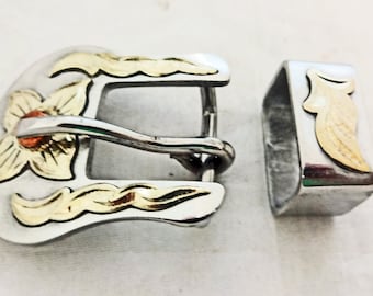Southwest Bear Paw Concho Western Belt Buckle Silver P  display picture 2