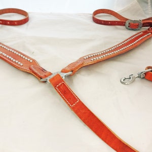 Hermann Oak Harness Leather Breast Collar Spotted Horse Tack Western Jeremiah Watt Conchos Buckles Studs Barrel Racing Heavy Duty