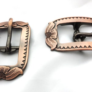 Paar Saltlick Jeremiah Watt Antiqued Kupfer Finish Western Gürtelschnallen Pferd Tack Größen Neue Metallbeschläge